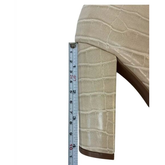 QUPID / Signal-84X / Beige / Faux Leather & Croc / Embossed Ankle / Booties / Hi - Picture 7 of 8